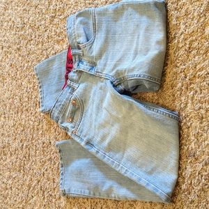 Levi's light wash adjustable waist jeans 25x26 size 10